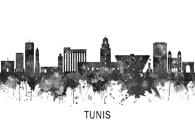 Tunis Skyline BW