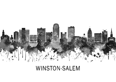 Winston Salem Skyline BW