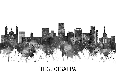 Tegucigalpa Skyline BW