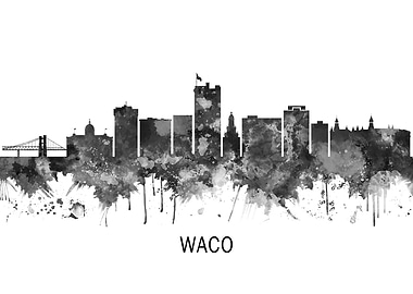 Waco Texas Skyline BW