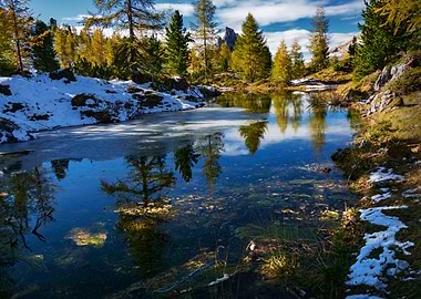 lake in dolomites