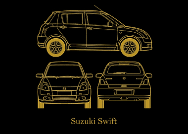 Suzuki Swift 2007 gold
