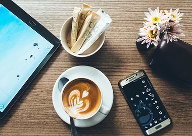 Coffee and workspace