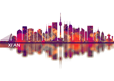 Xian China Skyline