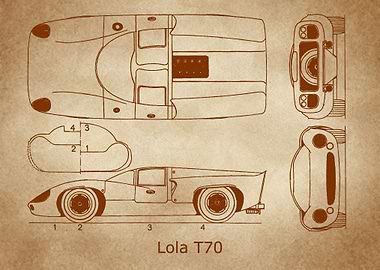 Lola T70 Blueprint old