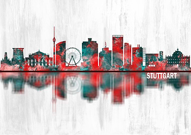 Stuttgart Germany Skyline