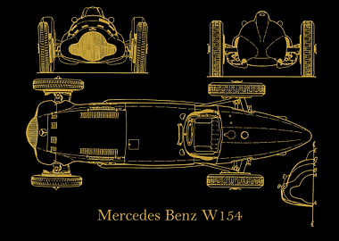 Mercedes Benz W154 gold