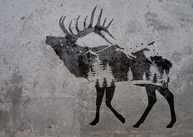 Graffiti Nature Elk