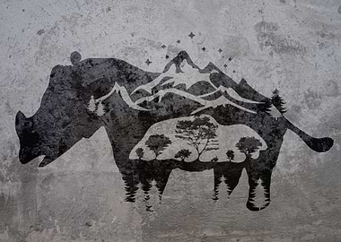 Graffiti Nature Rhino