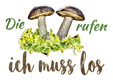 Pilzsammler Motiv Wald