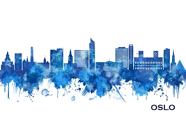Oslo Norway Skyline Blue