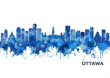 Ottawa Canada Skyline Blue