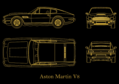 Aston Martin V8 1978 gold