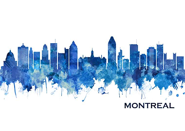 Montreal Skyline Blue