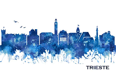 Trieste Italy Skyline Blue