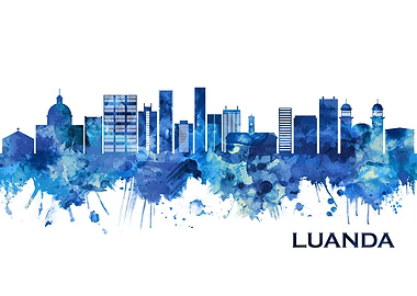 Luanda Angola Skyline Blue