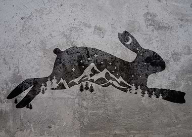 GRAFFITI CONCRETE RABBIT