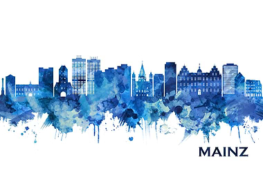Mainz Germany Skyline Blue