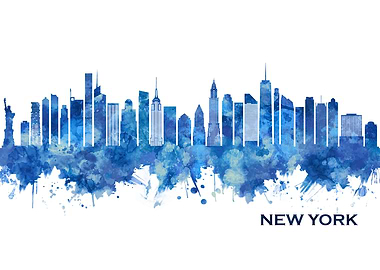 New York USA Skyline Blue