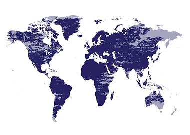World map grunge blue
