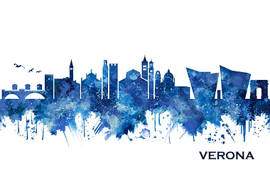Verona Italy Skyline Blue