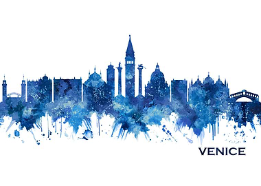 Venice Italy Skyline Blue