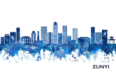 Zunyi China Skyline Blue