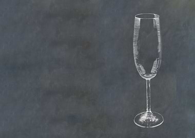 Sketched Champagne Flute