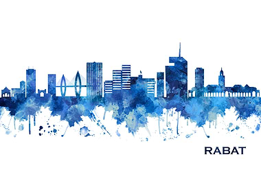 Rabat Morocco Skyline Blue