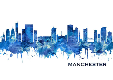 Manchester Skyline Blue