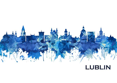 Lublin Poland Skyline Blue