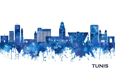 Tunis Tunisia Skyline Blue