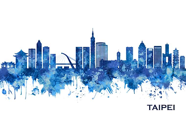 Taipei Taiwan Skyline Blue