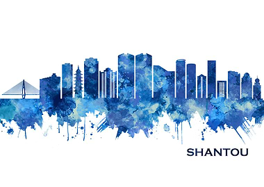 Shantou China Skyline Blue