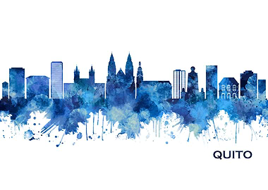 Quito Ecuador Skyline Blue