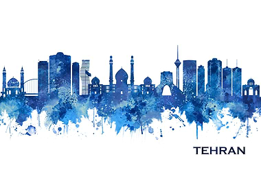Tehran Iran Skyline Blue