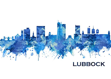 Lubbock Texas Skyline Blue