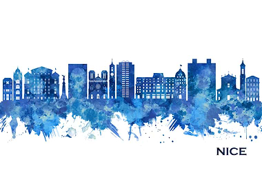 Nice France Skyline Blue