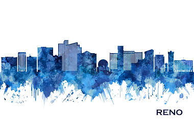 Reno Nevada Skyline Blue