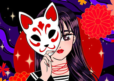 Kitsune Fox Anime Girl