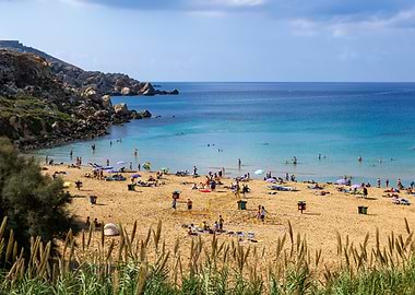 Golden Bay Beach in Malta