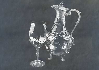 Decanter and wine glass