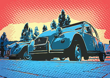 Two Classic Cars Chilling