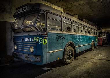 The blue bus