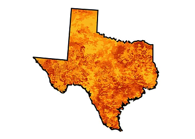 Texas Map With Flames