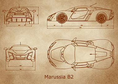 Marussia B2 Blueprint old