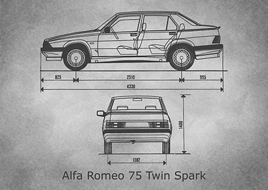 Alfa Romeo 75 gray old