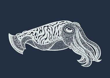 Cuttlefish Animal Ink Art