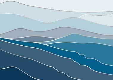 Landscape Blue And Silver