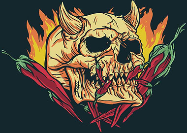 HOT CHILI DEMON SKULL